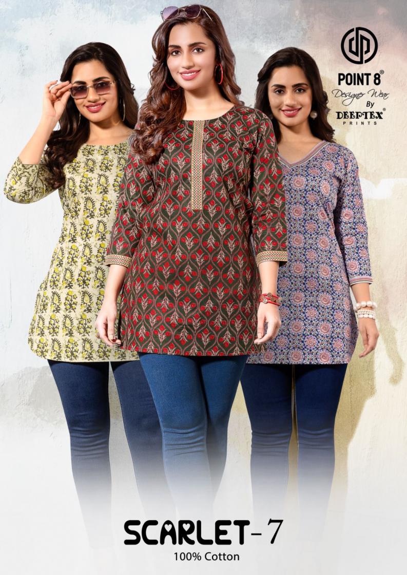 SCARLET VOL 7 BY DEEPTEX PRINTS COTTON FULL STITCH TOPS FOR GIRLS 