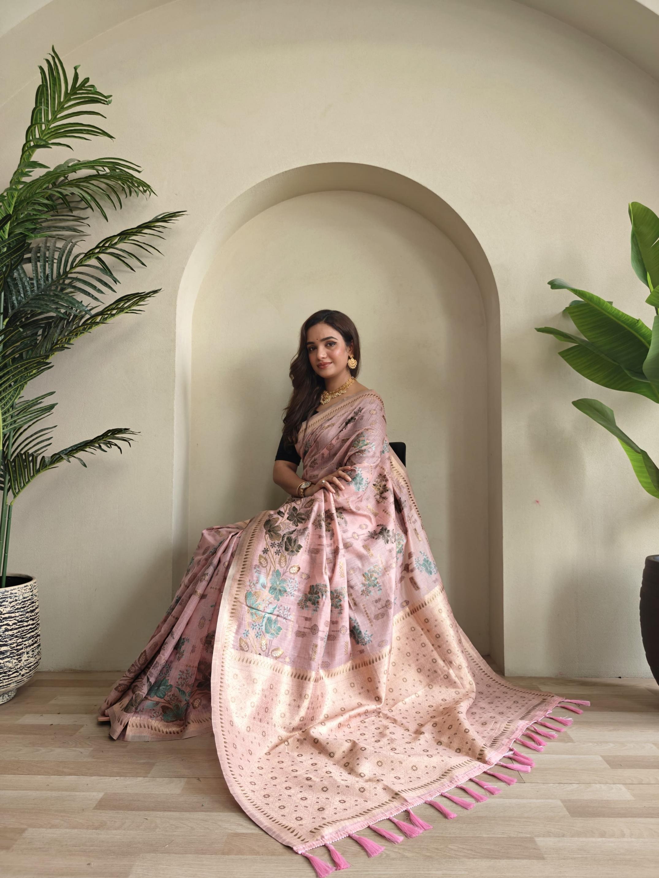 DEVYANI COTTON BLEND FANCY JAMDANI STYLE FASHIONBALE SAREES 