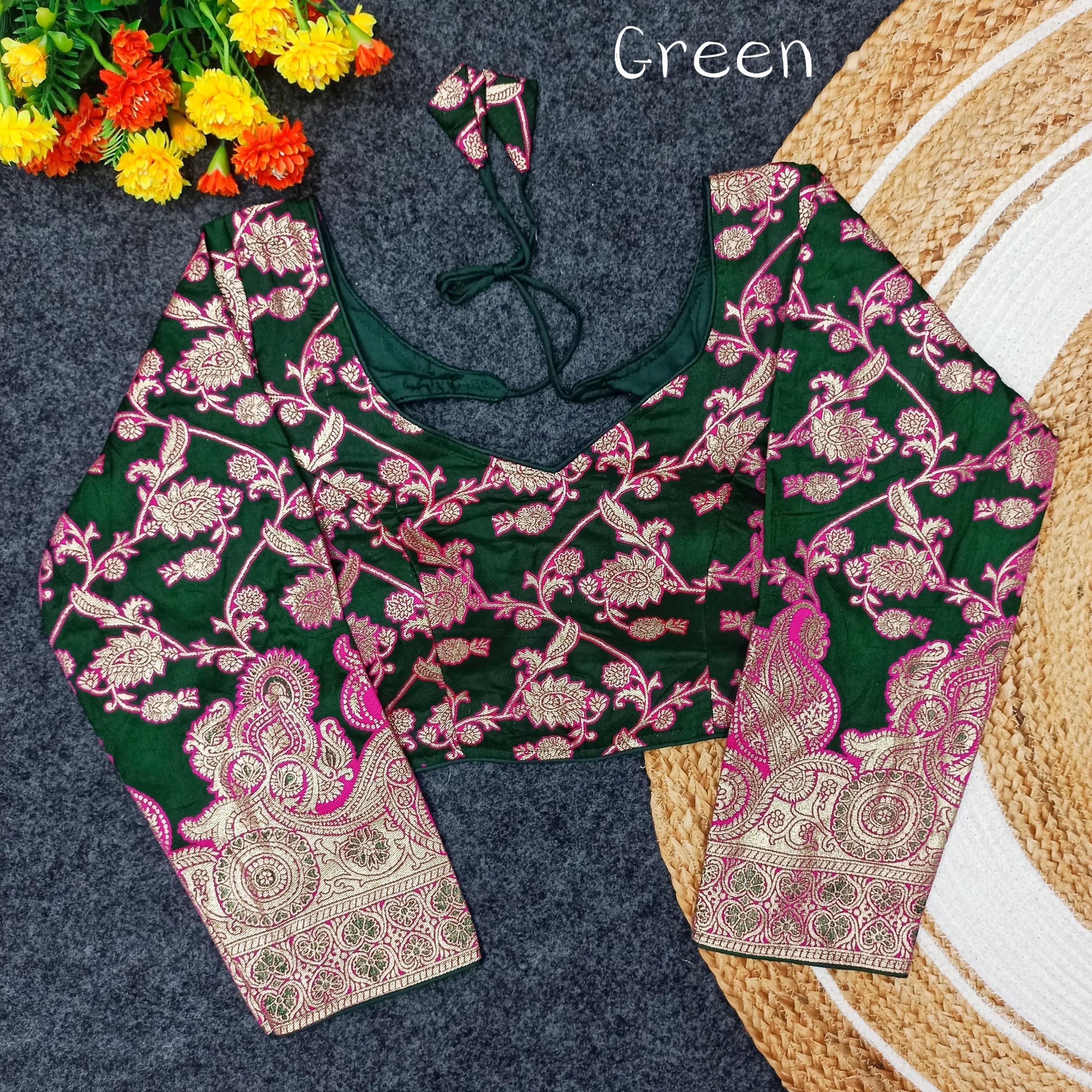 DOLA SILK L S EXCLUSIVE JACQUARD READYMADE BLOUSE EXPORTS  