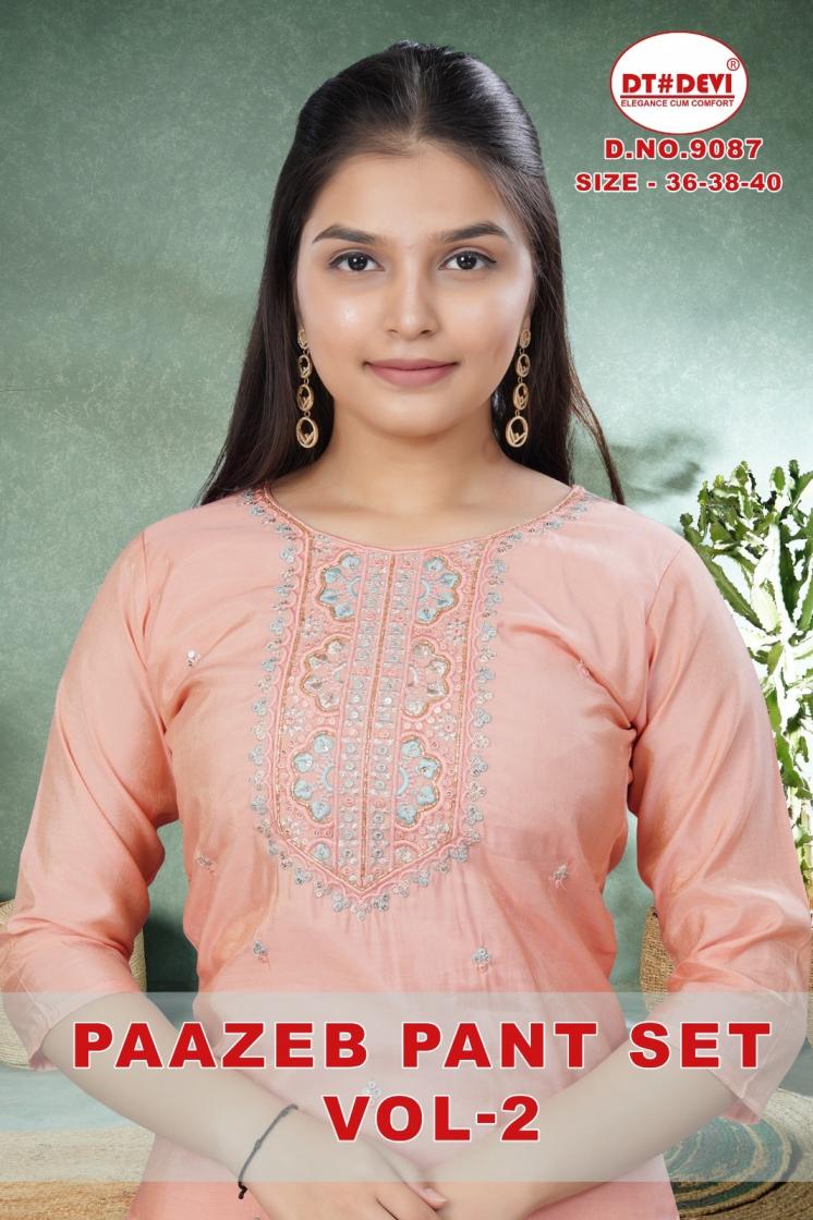 PAAZEB PANT SET VOL 2 BY DT DEVI ROMAN SHIMMER FULL STITCH CLASSIC COMBO KIDS SUITS 
