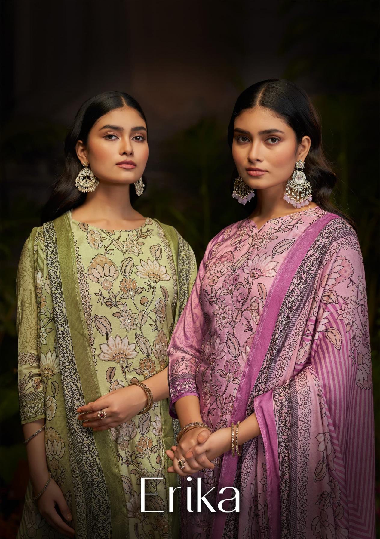 SARGAM PRINTS ERIKA DAILY WEAR STYLISH BEMBERG MUSLIN UNSTITCH SUITS 