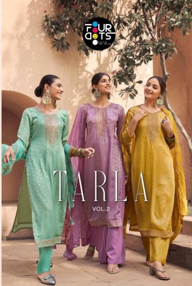TARLA VOL 2 BY FOURDOTS VISCOSE JACQUARD SILK STYLISH 3PCS DRESS