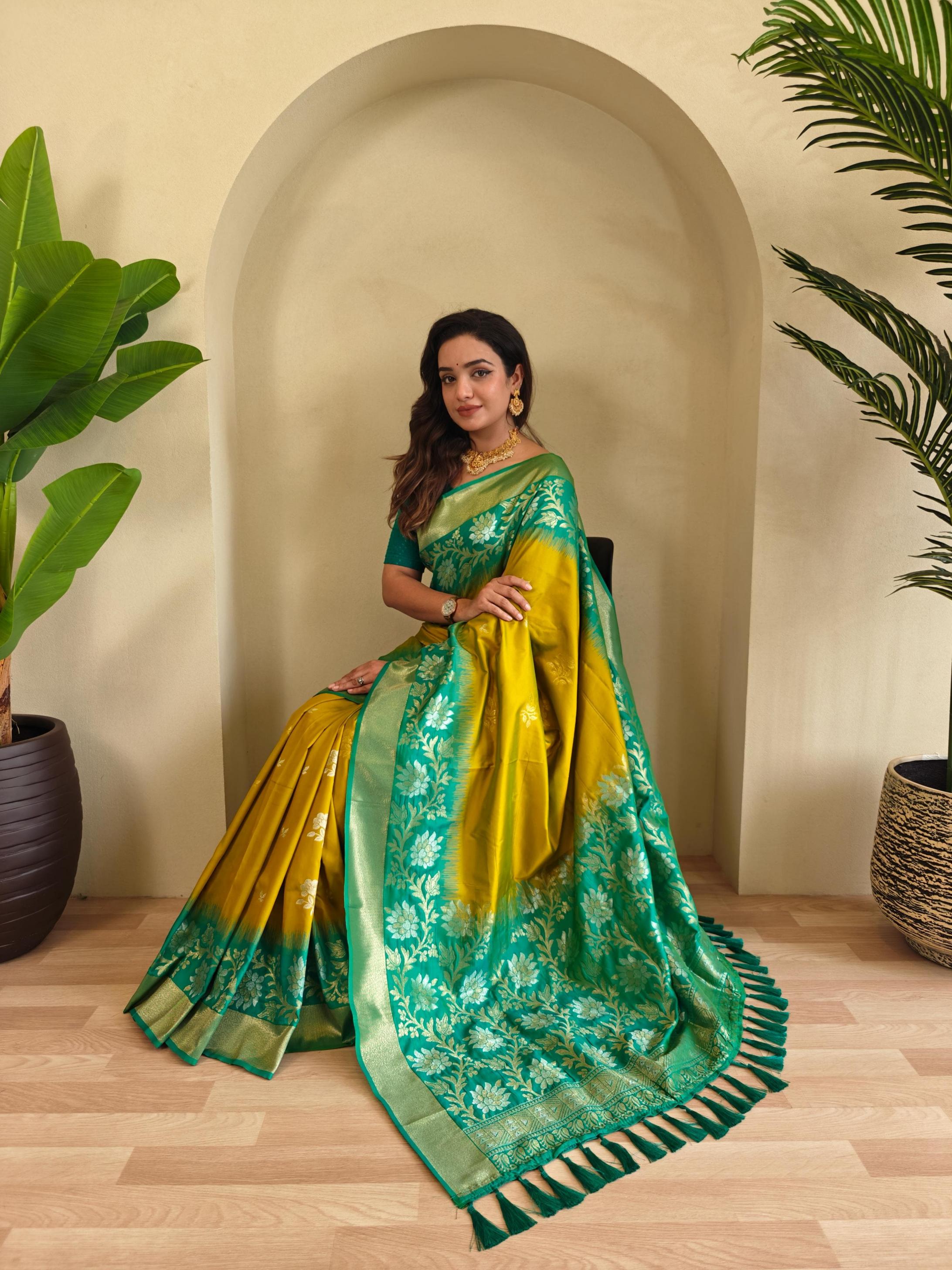 FULPATI AMAZING DUAL TONE SILK SAREES ONLINE 