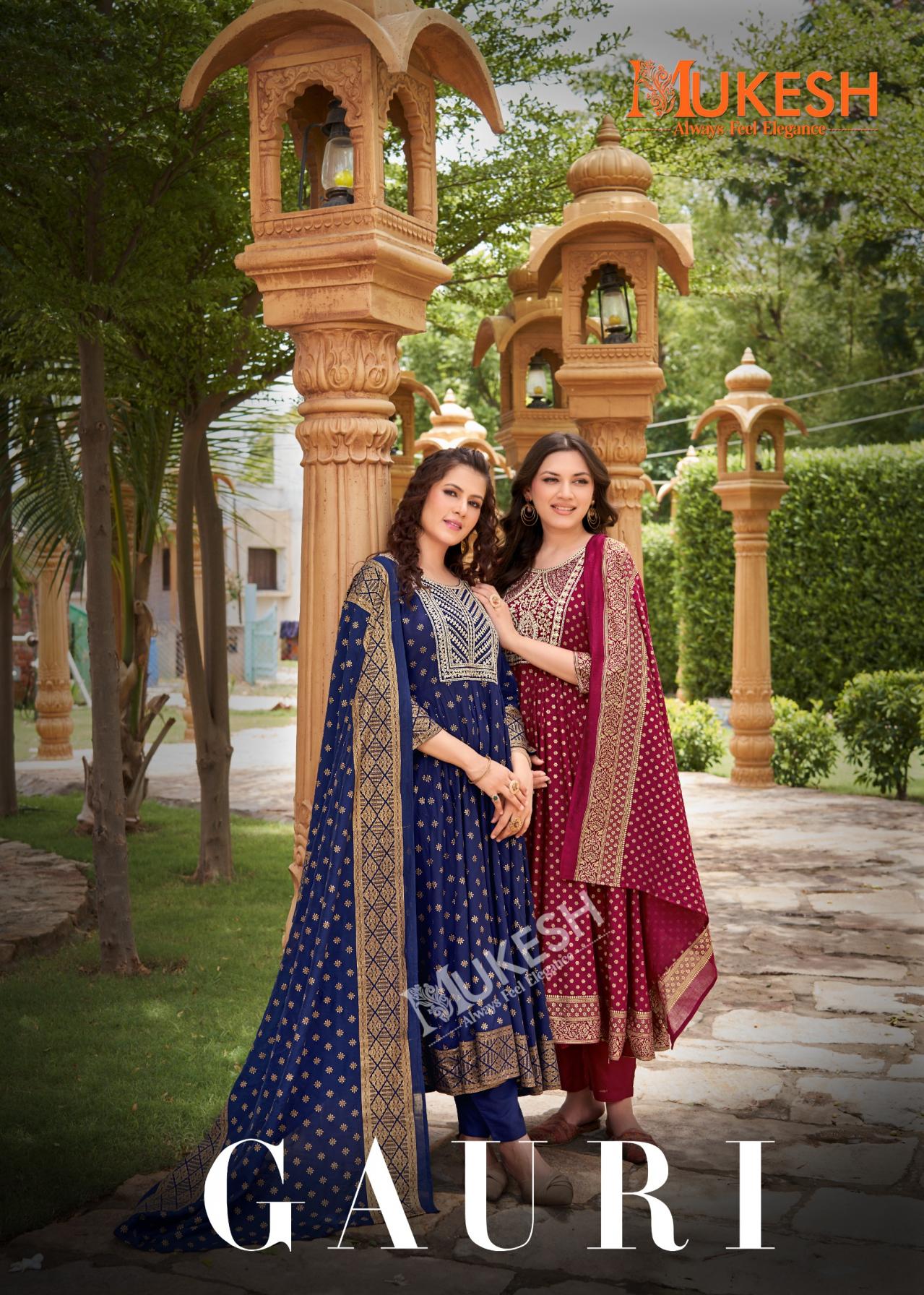 GAURI HIT DESIGN FULLY STITCH RAYON PLUS SIZE 3PCS DRESS