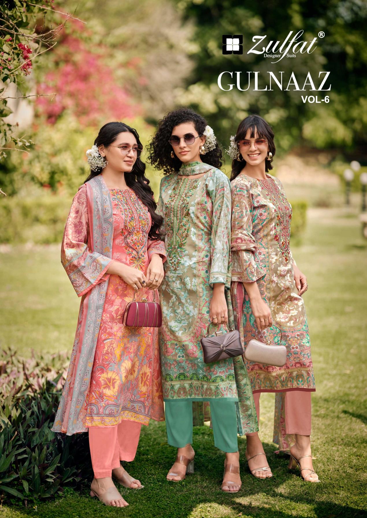 ZULFAT DESIGNER GULNAAZ VOL 6 COTTON PAKISTANI PLUS SIZE FULL STITCH SUITS 