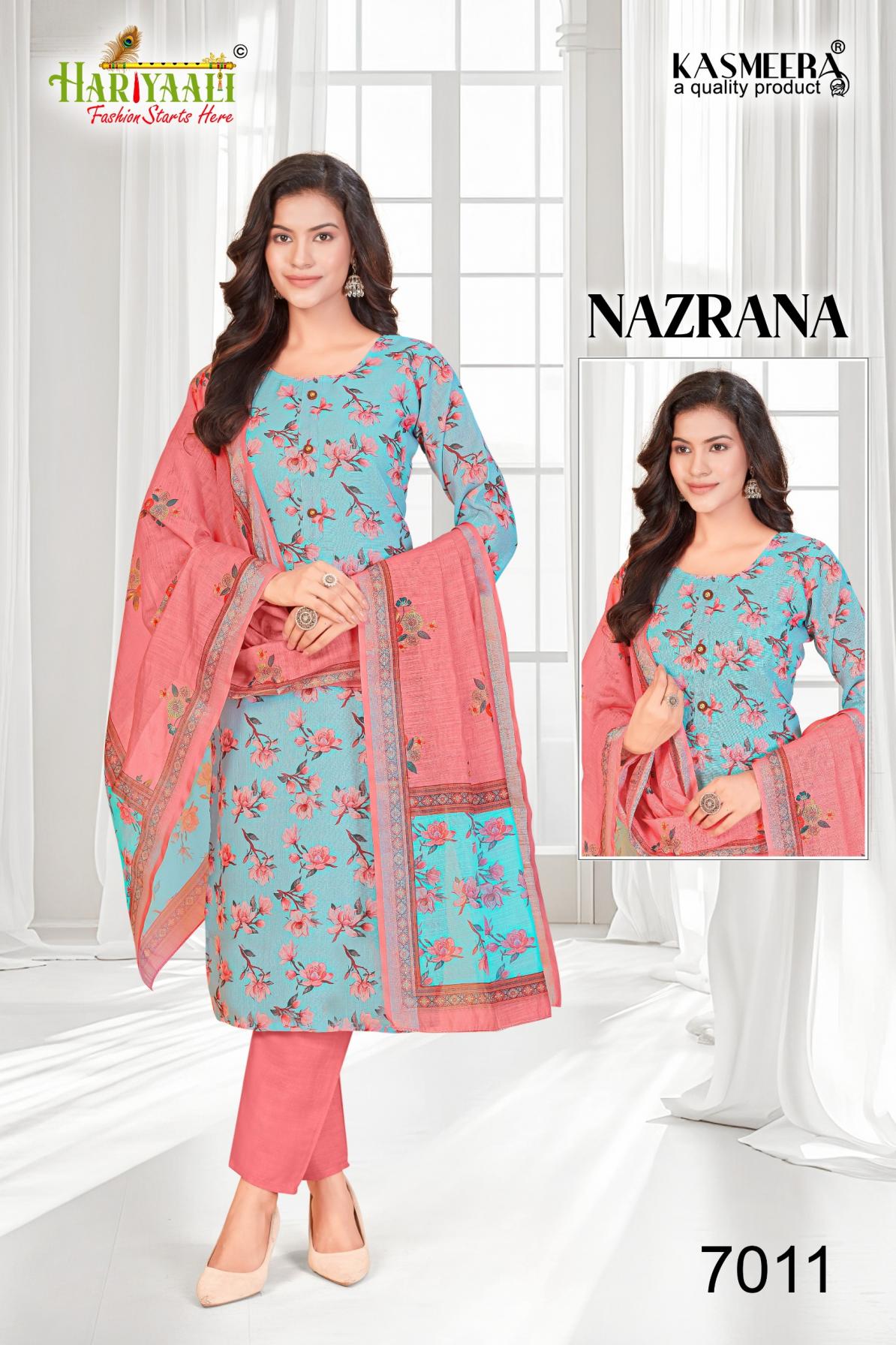 NAZRANA VOL 7 BY HARIYAALI LINEN READYMADE ELEGANCE 3PCS COMBO DRESS