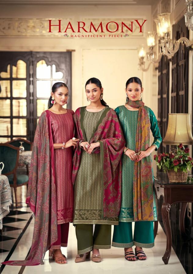 SARGAM PRINTS HARMONY BEMBERG MUSLIN JACQUARD TRADITIONAL SUITS 