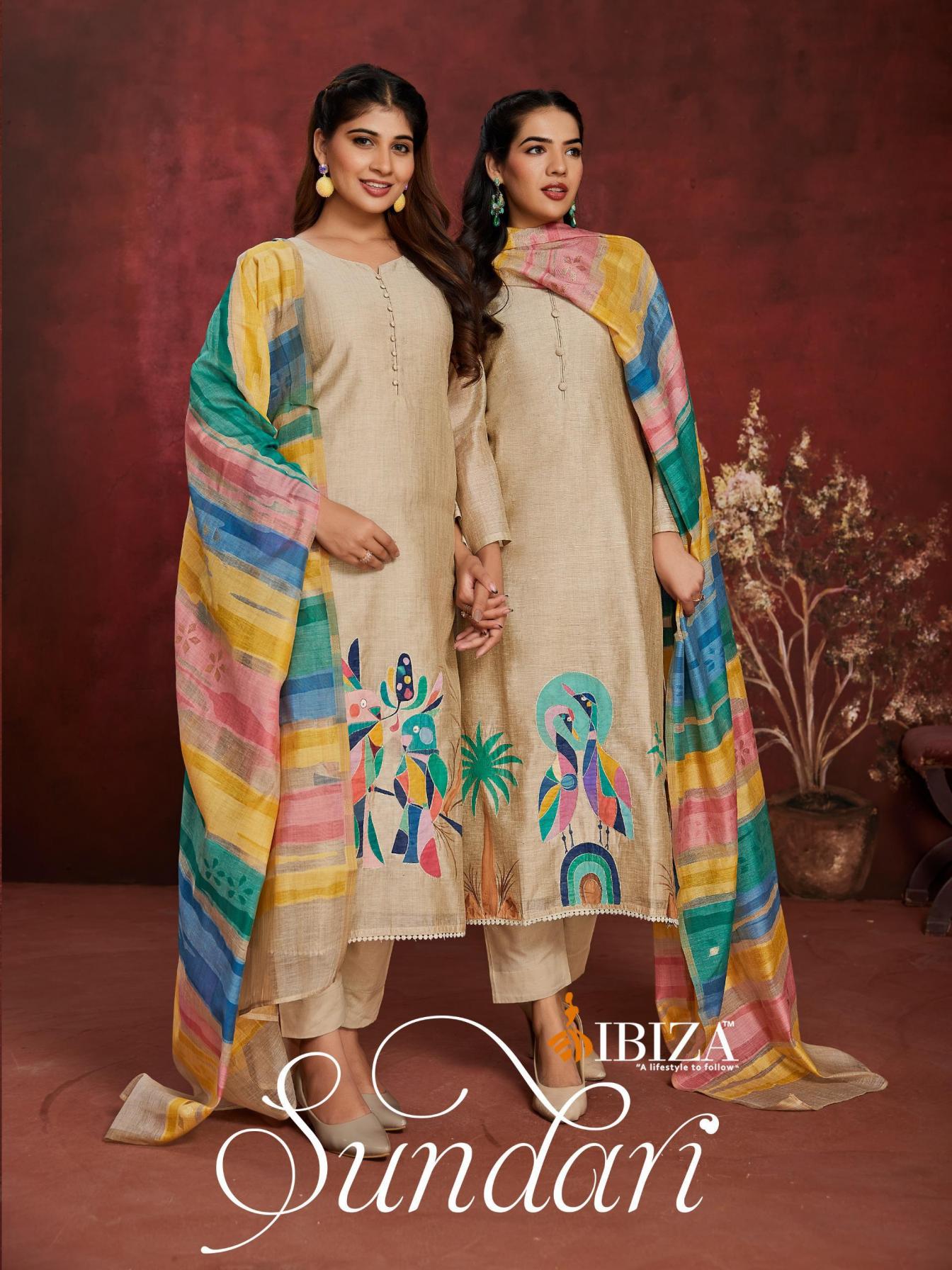SUNDARI BY IBIZA AMAZING ORGENIC SILK UNSTITCH SUITS 