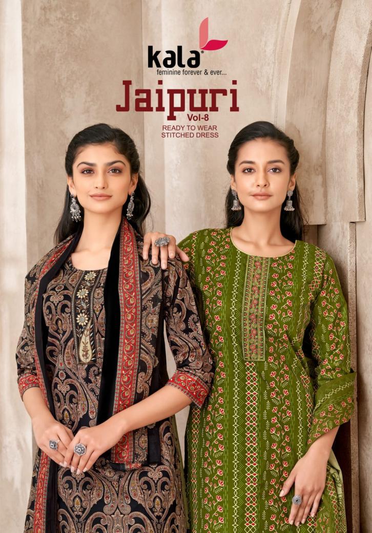 KALA TARIKA CREATION JAIPURI VOL 8 COTTON FULL STITCH SUIT FOR WOMENS 