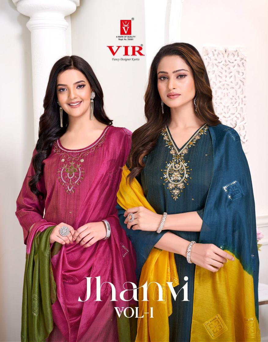 VIR PRESENT JHANVI VOL 1 AMAZING HANDWORK READYMADE SUIT 