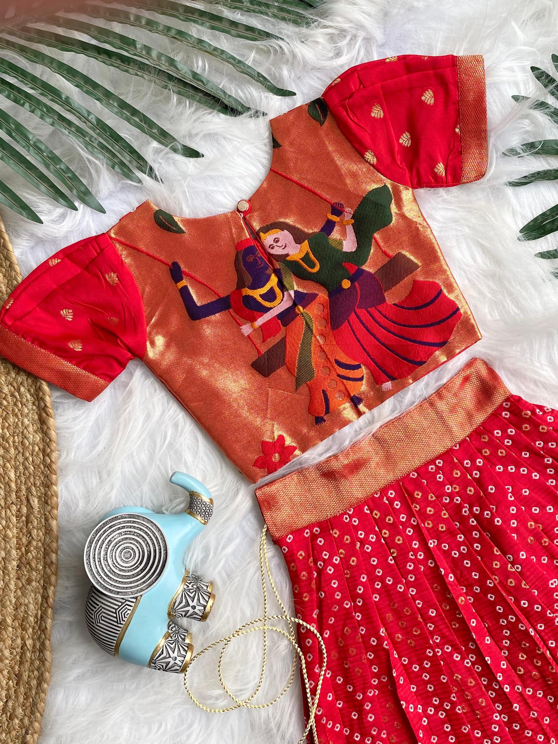 K BANDHEJ AMAZING SILK BLEND FULL STITCH SKIRT AND TOP ONLINE  