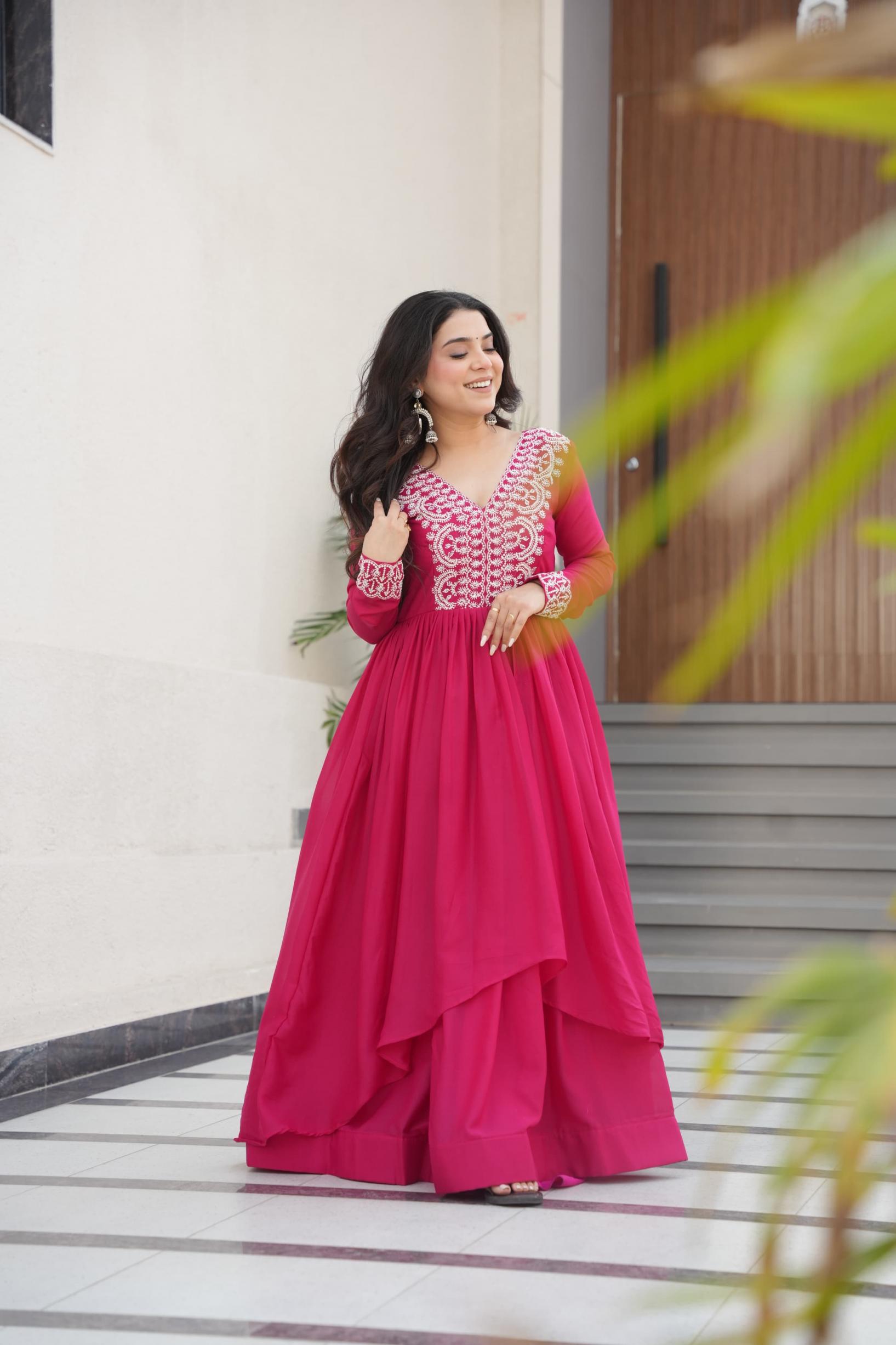 KA 1178 STAR GEORGETTE AMAZING FULLY STITCH ANARKALI GOWNS 