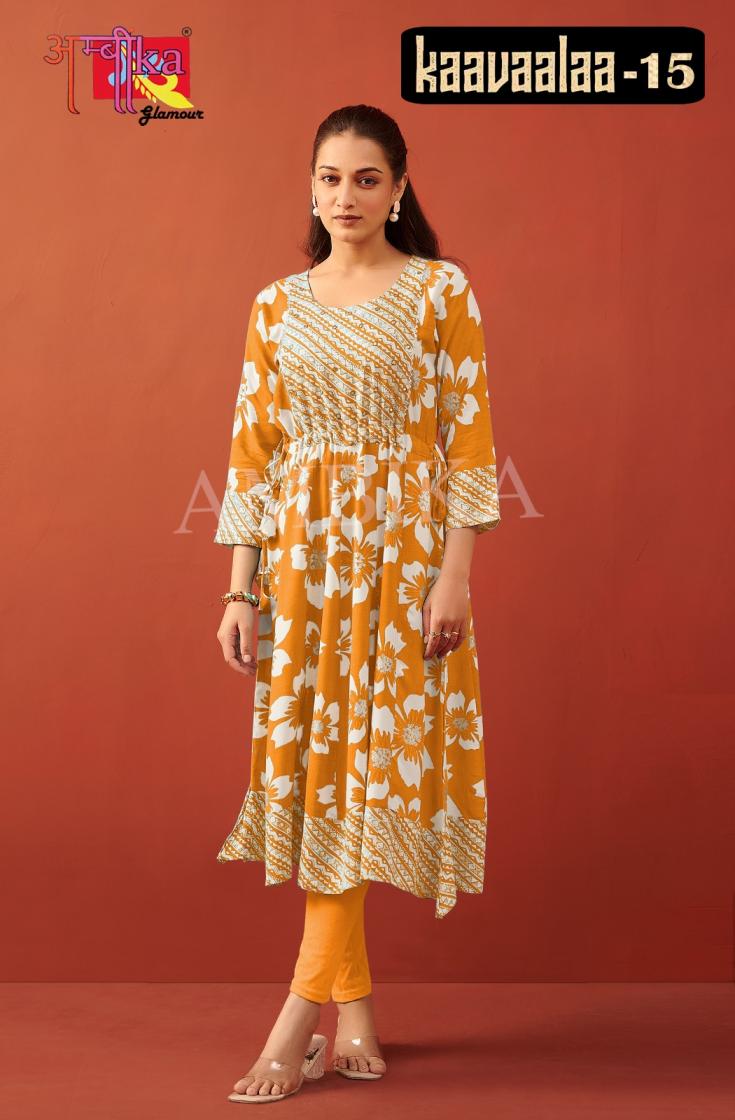 AMBIKA KAAVAALAAA VOL 15 READYMADE STYLISH RAYON COMBO KURTIS 