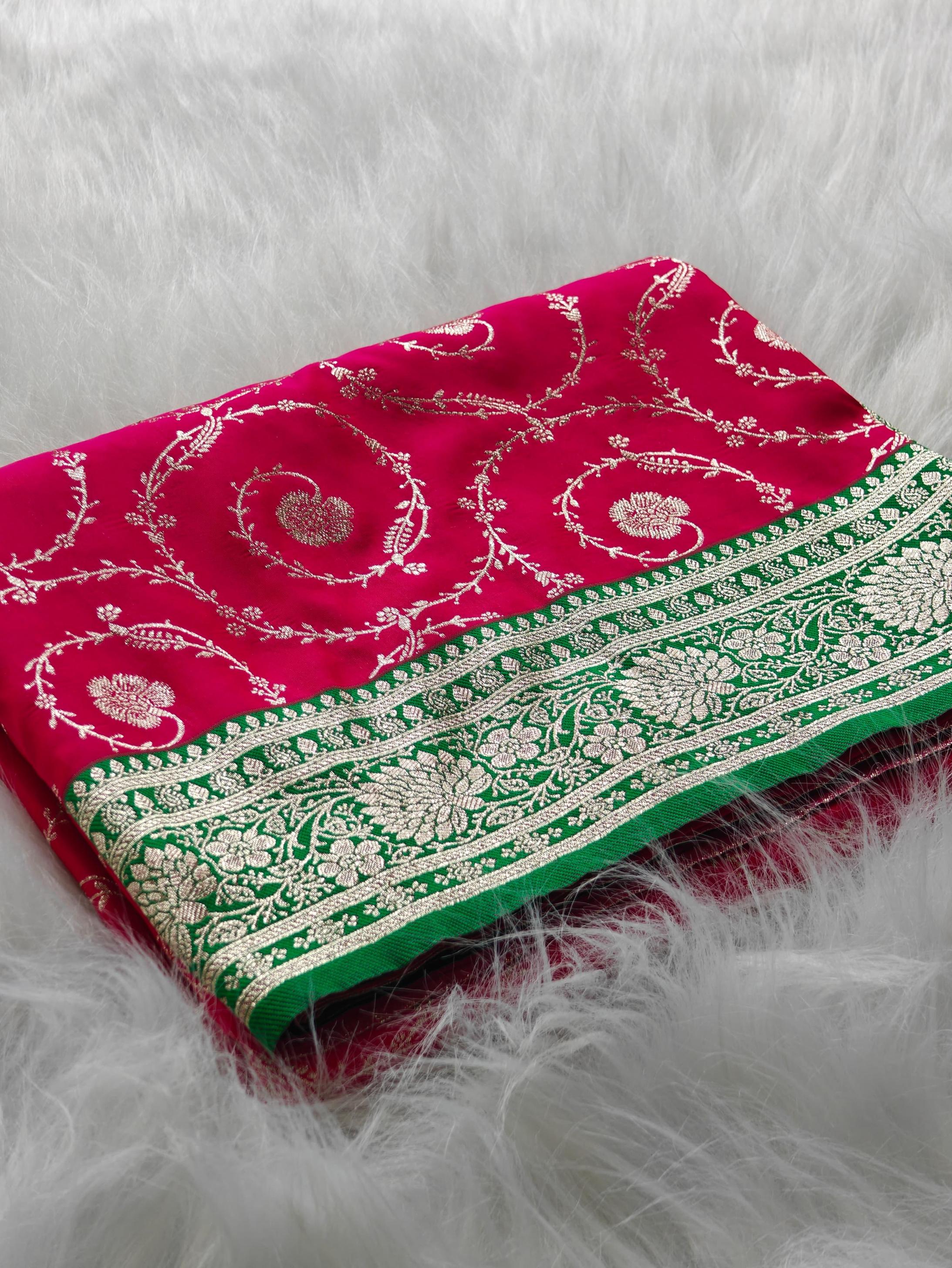 KANAK BANARASI DESIGNER SEMI SATIN WEAVING SILK SAREE 