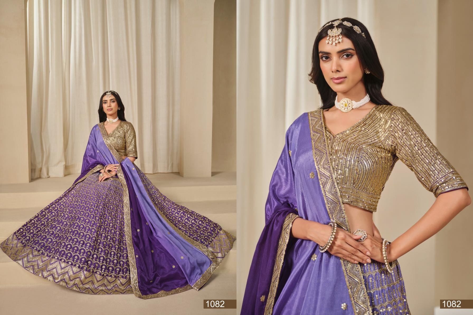 MEHVISH KARISHMA FASHIONABLE CHINON SILK LEHENGA CHOLI FOR WOMENS 