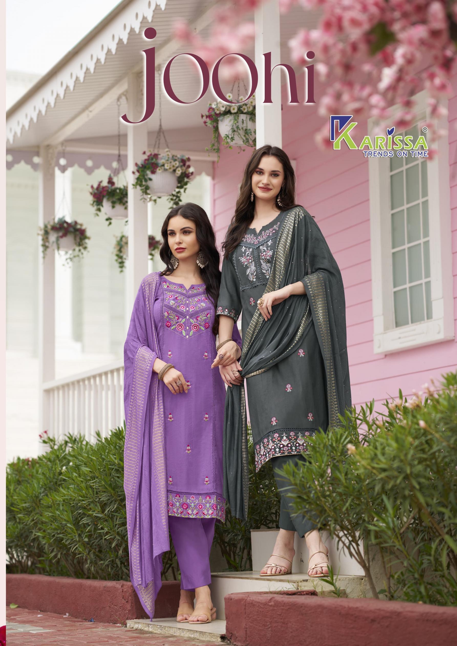 JOOHI BY KARISSA MODERN FULL STITCH VISCOSE VATICAN SALWAR KAMEEZ 