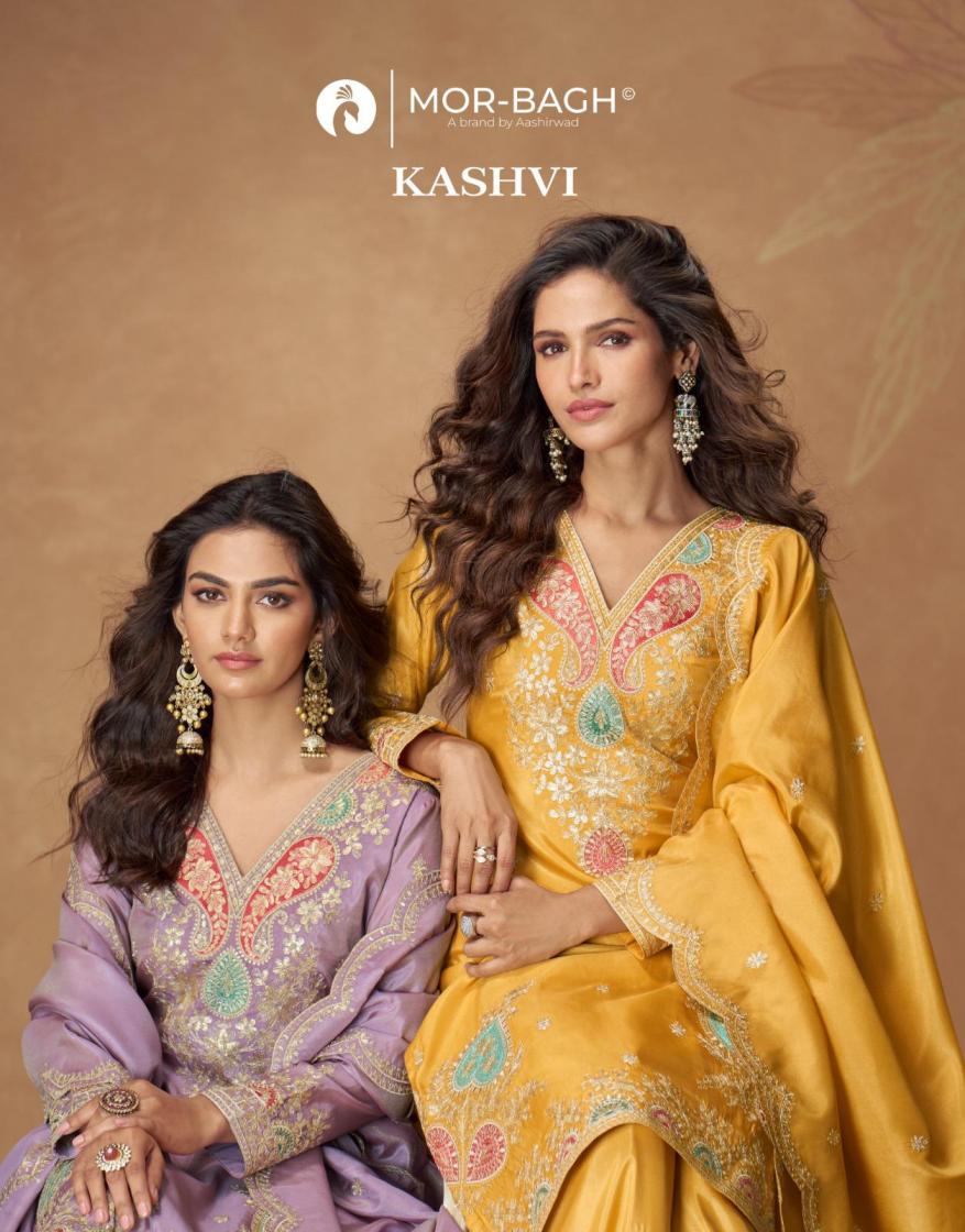 AASHIRWAD CREATION KASHVI SIMAR SILK FULL STITCH PLAZZO 3PCS DRESS