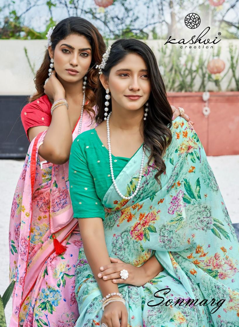 SONMARG BY KASHVI CREATION DAILY WEAR MOSS VISCOSE SAREES  