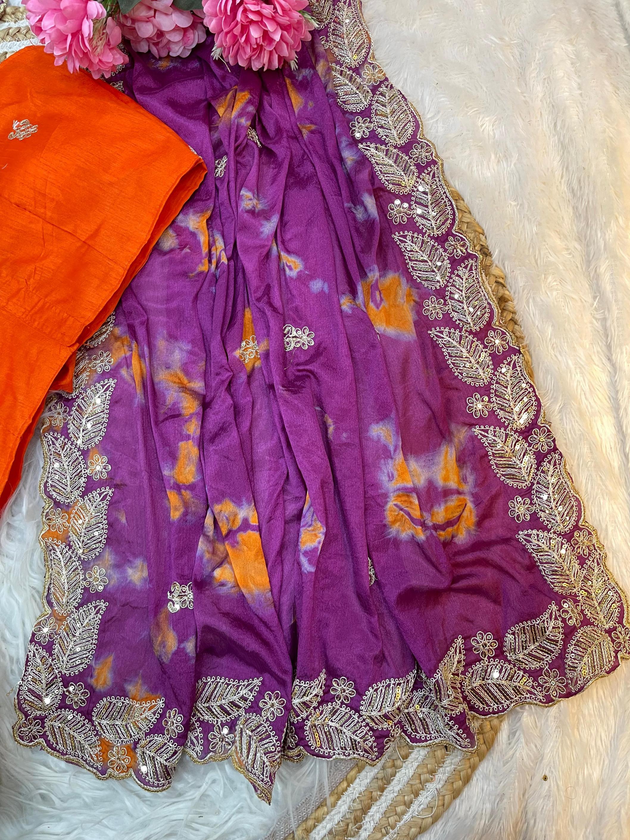 KC 159 ATTRACTIVE LOOK CHINON SAREE WHOLESALER 