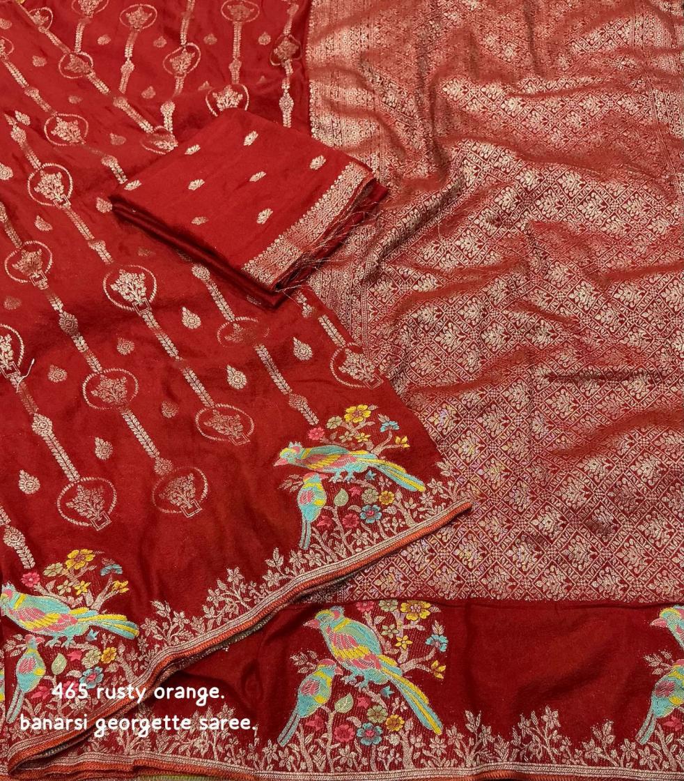 KC 465 PRETTY LOOK BANARASI GEORGETTE SAREE ONLINE 