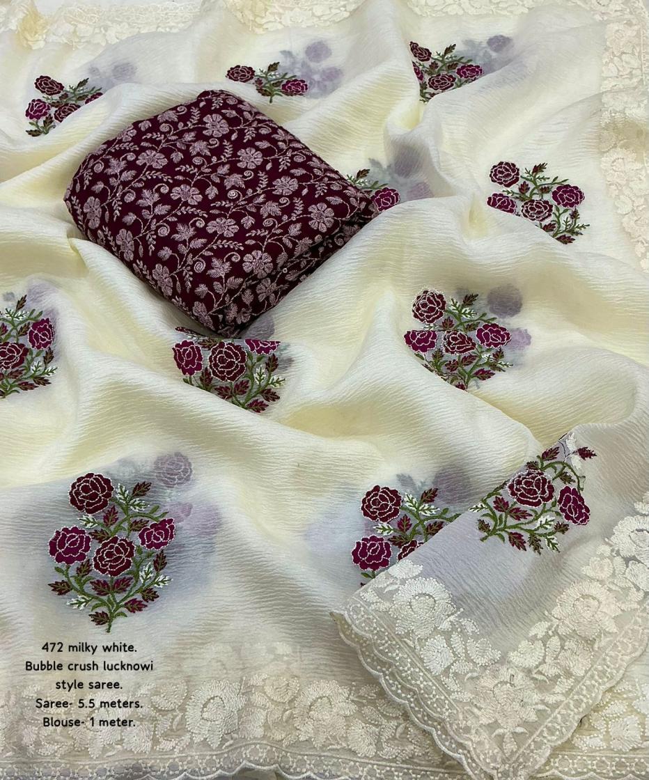 KC 471 LUCKNOWI CRUSH PRETTY LOOK SAREE FOR WOMENS