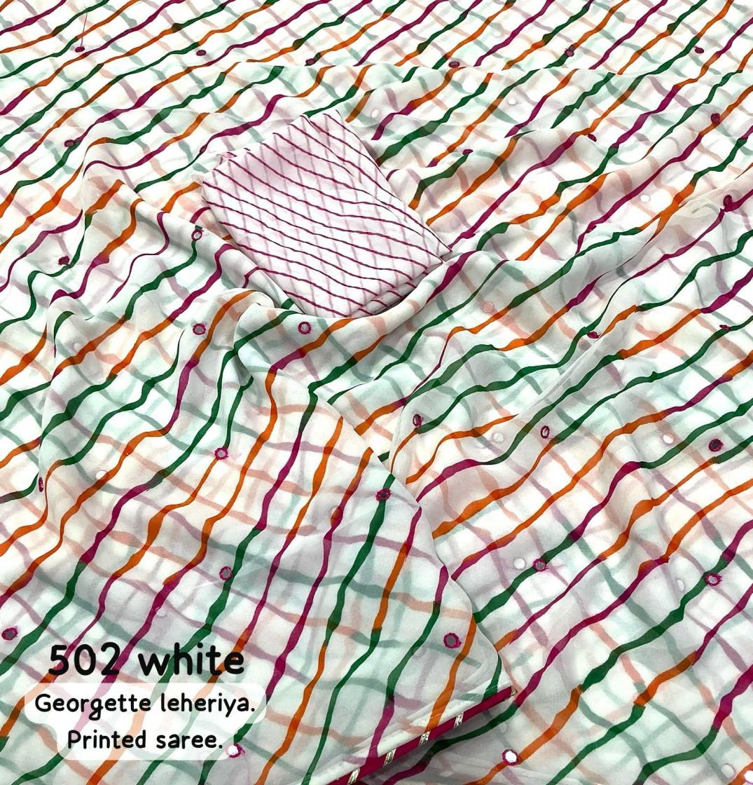 KC 502 LEHERIYA GEORGETTE SHOP TRENDY SAREES ONLINE 