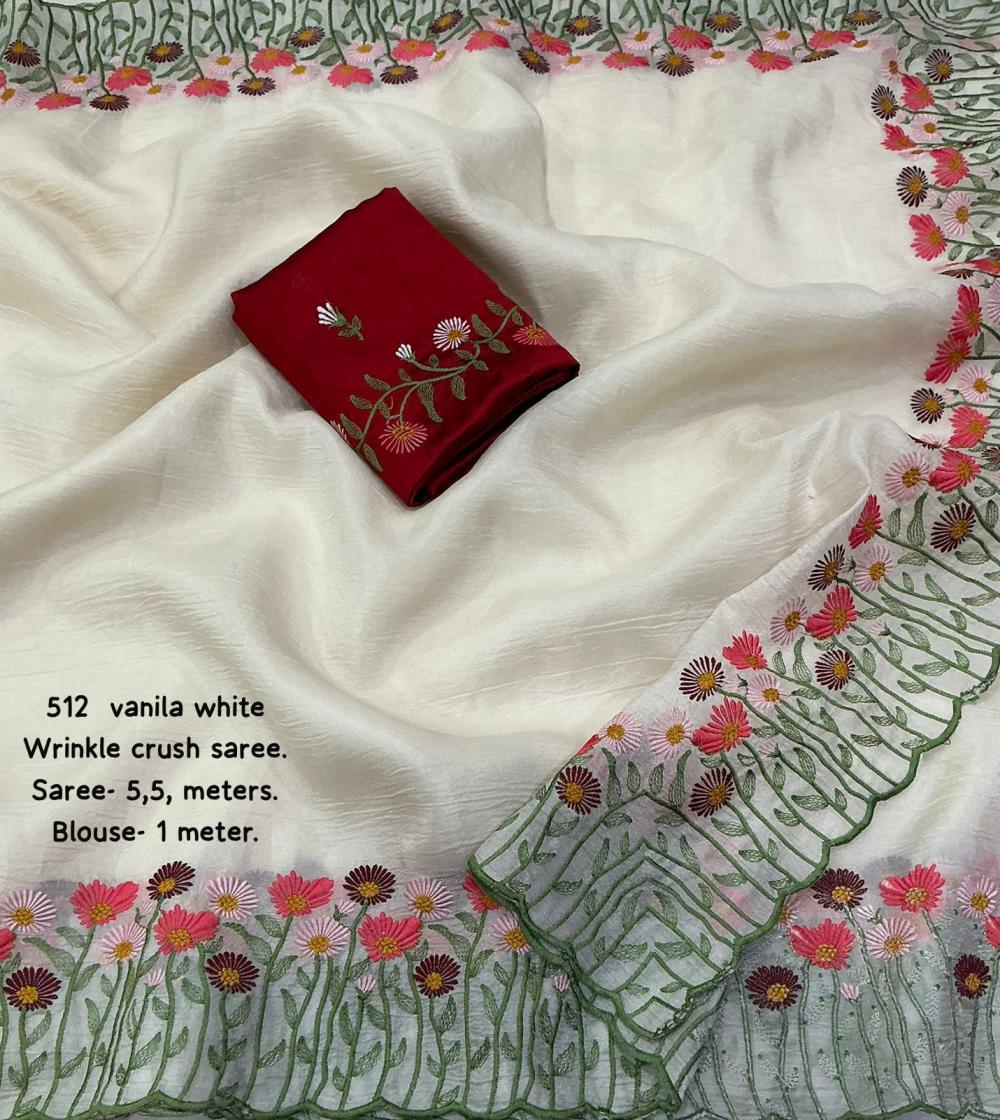 KC 512 VANILA CRUSH COLOUR ADDITION SAREES 