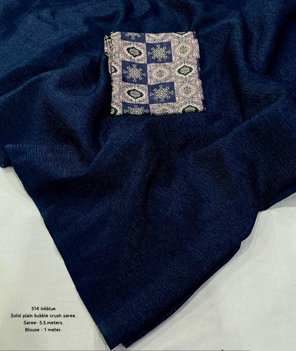 KC 514 HIT DESIGN BUBBLE CRUSH SAREE FOR WOMENS 