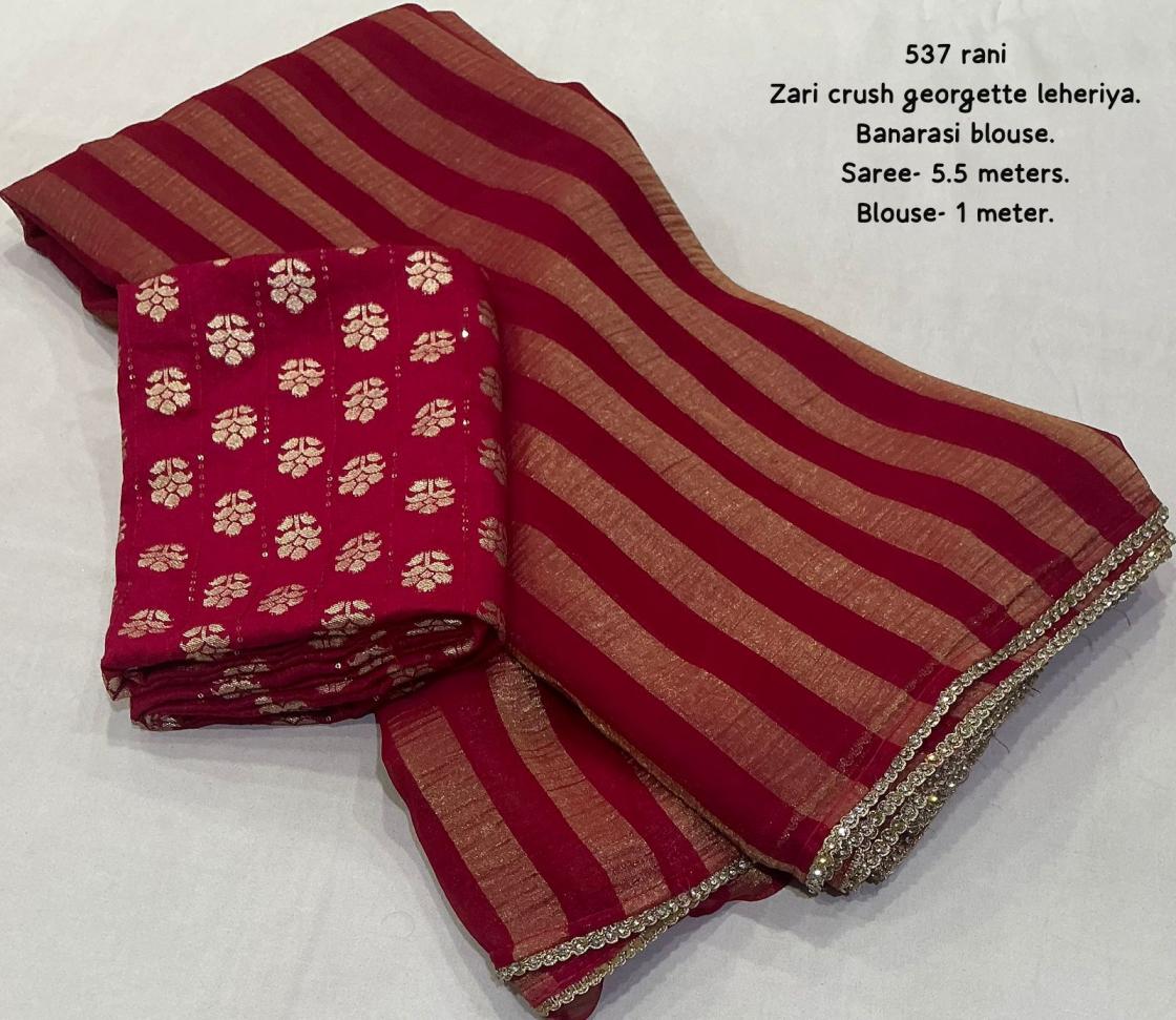 KC 537 GEORGETTE CRUSH LEHERIYA CASUAL SAREE FOR WOMENS 