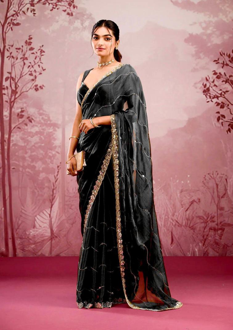 KC 8011 BURBERRY SILK DESIGNER SAREE FOR EVERY OCCASION