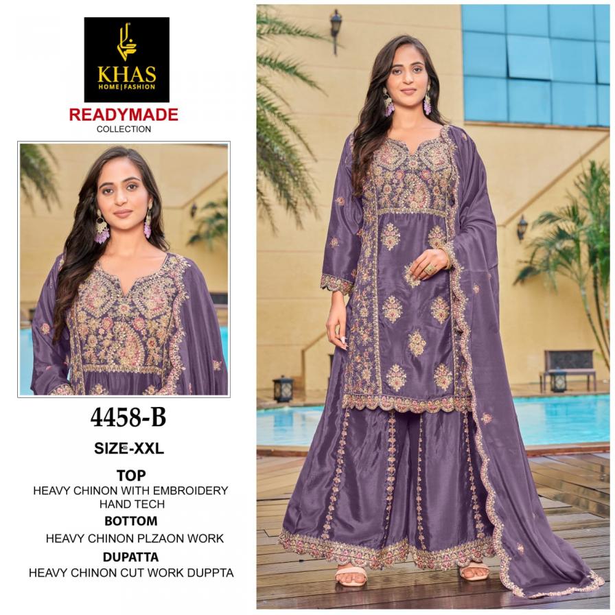 CHINON READYMADE  KHAS 4458 PAKISTANI KURTI PLAZO AND DUPATTA FOR WOMENS