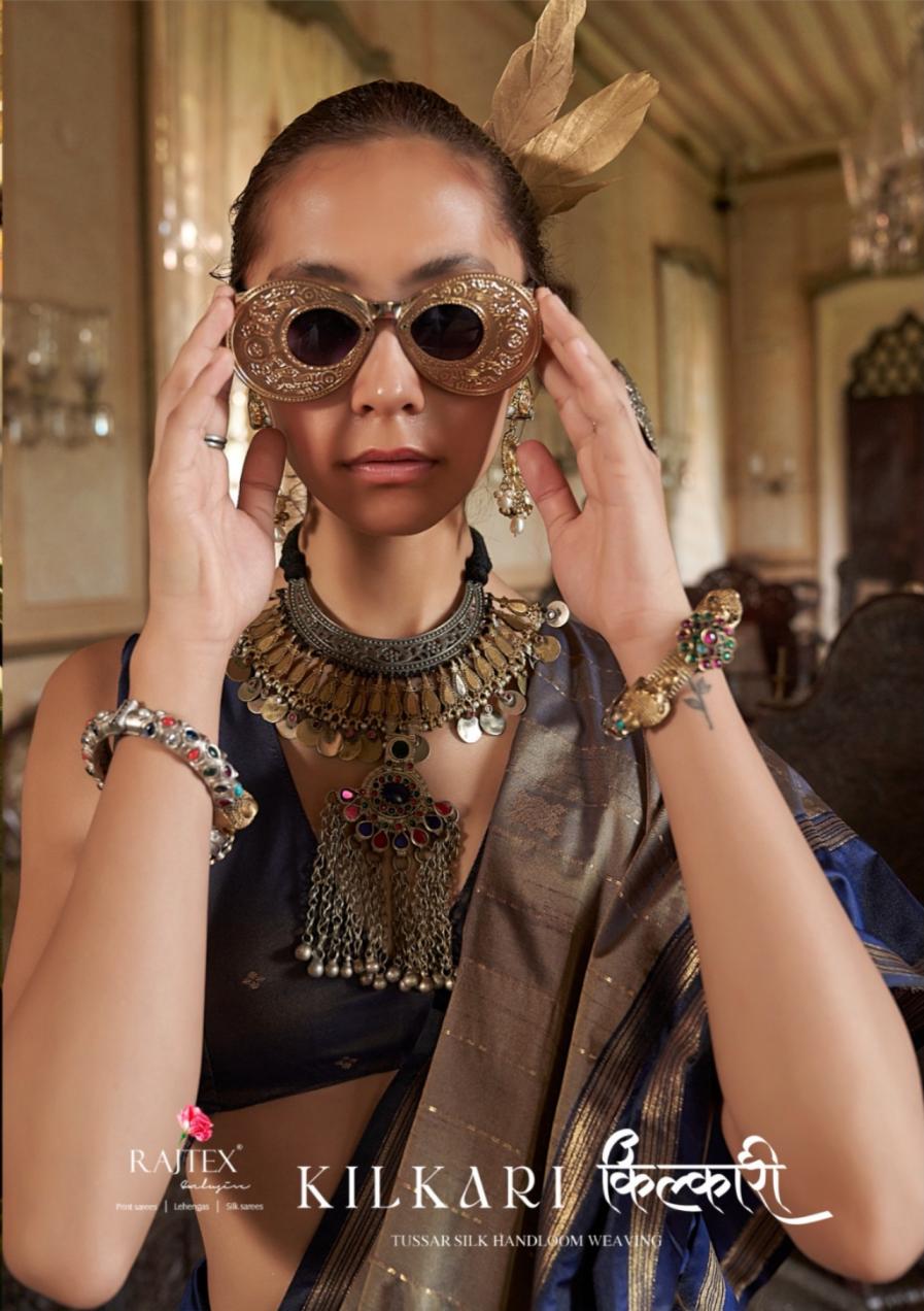 RAJTEX KILKARI TUSSAR SILK FASHIONABLE SAREE FOR WOMENS 