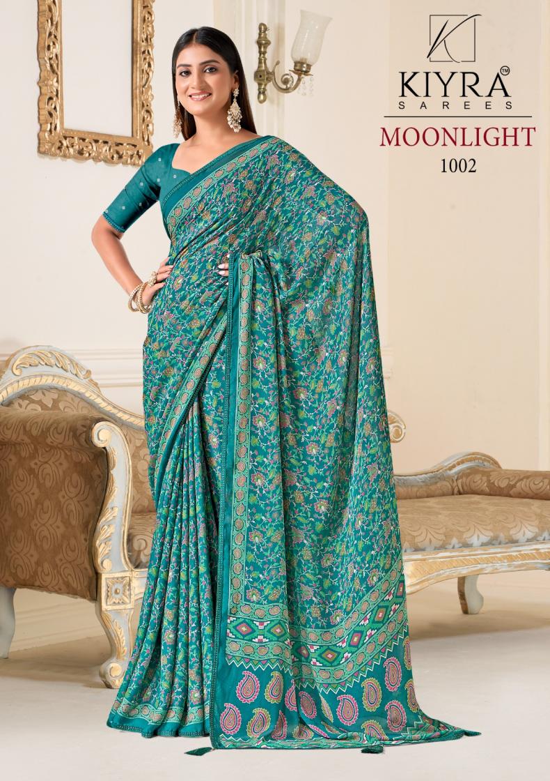 MOONLIGHT BY KIYRA DULL MOSS SILK AMAZING SAREES 