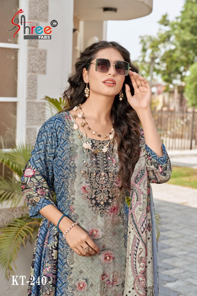  KT 240 PAKISTANI UNSTITCH SUITS FOR WOMENS