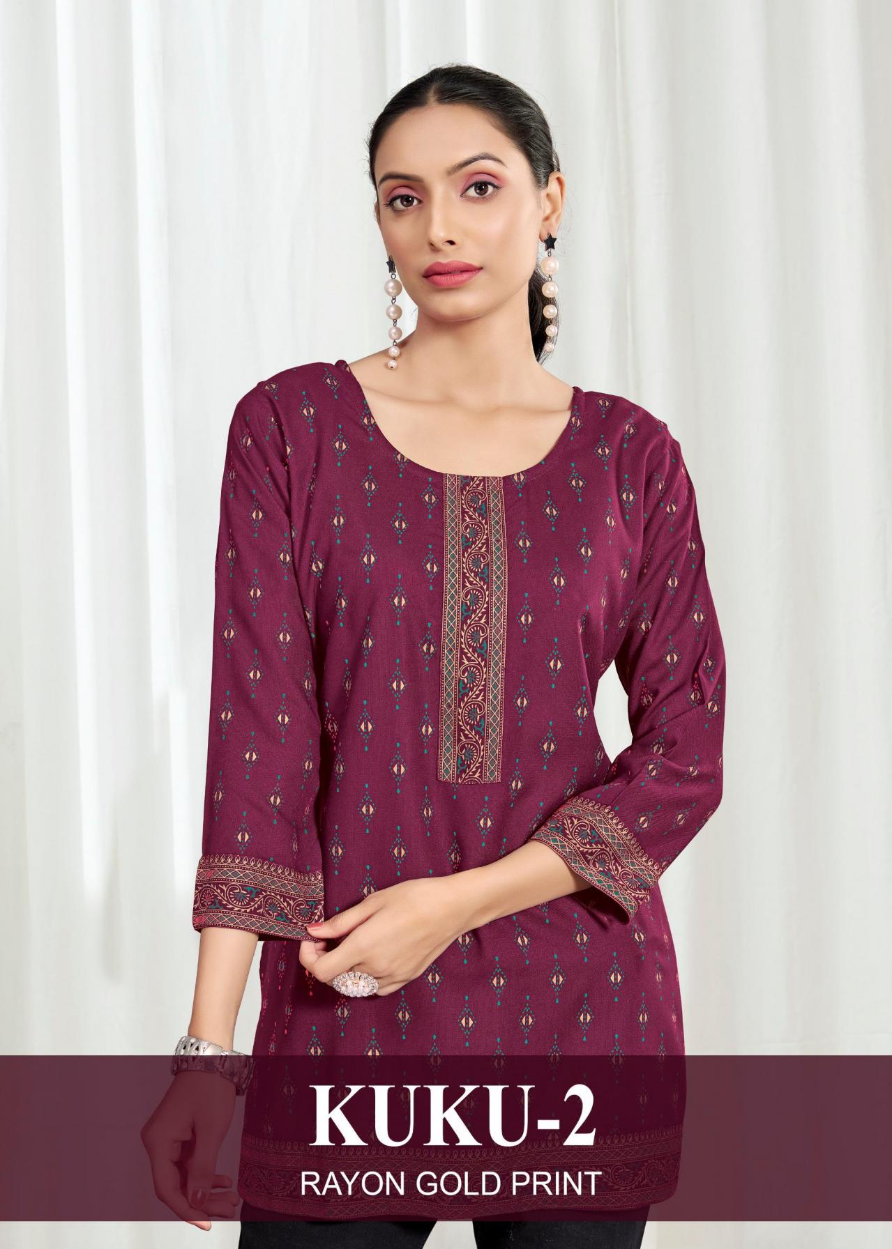 KUKU VOL 2 RAYON READYMADE KURTIS FOR GIRLS 