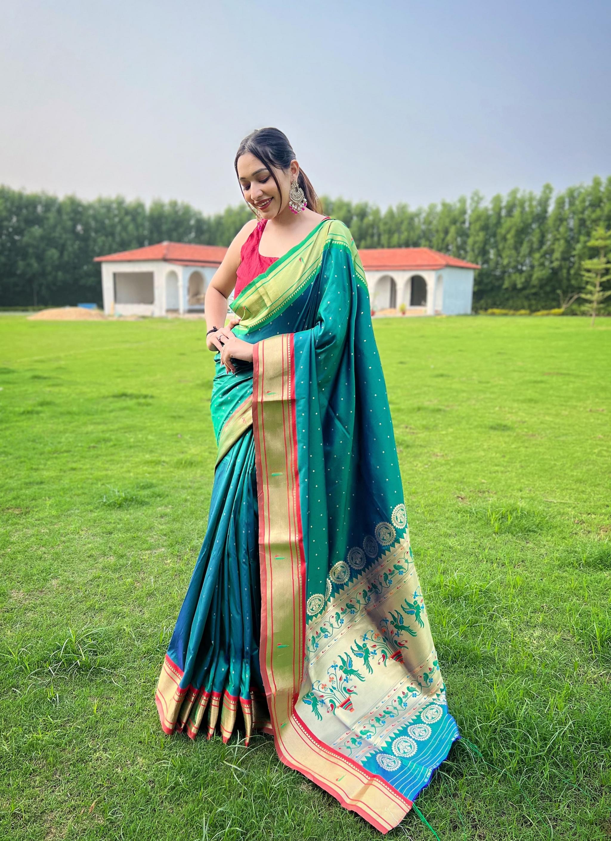 KUSUM SHOP TRENDY GANGA JAMUNA PAITHANI WEAVING SAREES