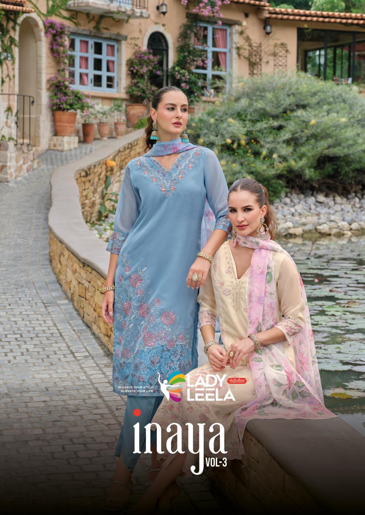 LADY LEELA INAYA VOL 3 READYMADE ORGANZA EXCLUSIVE SUITS  