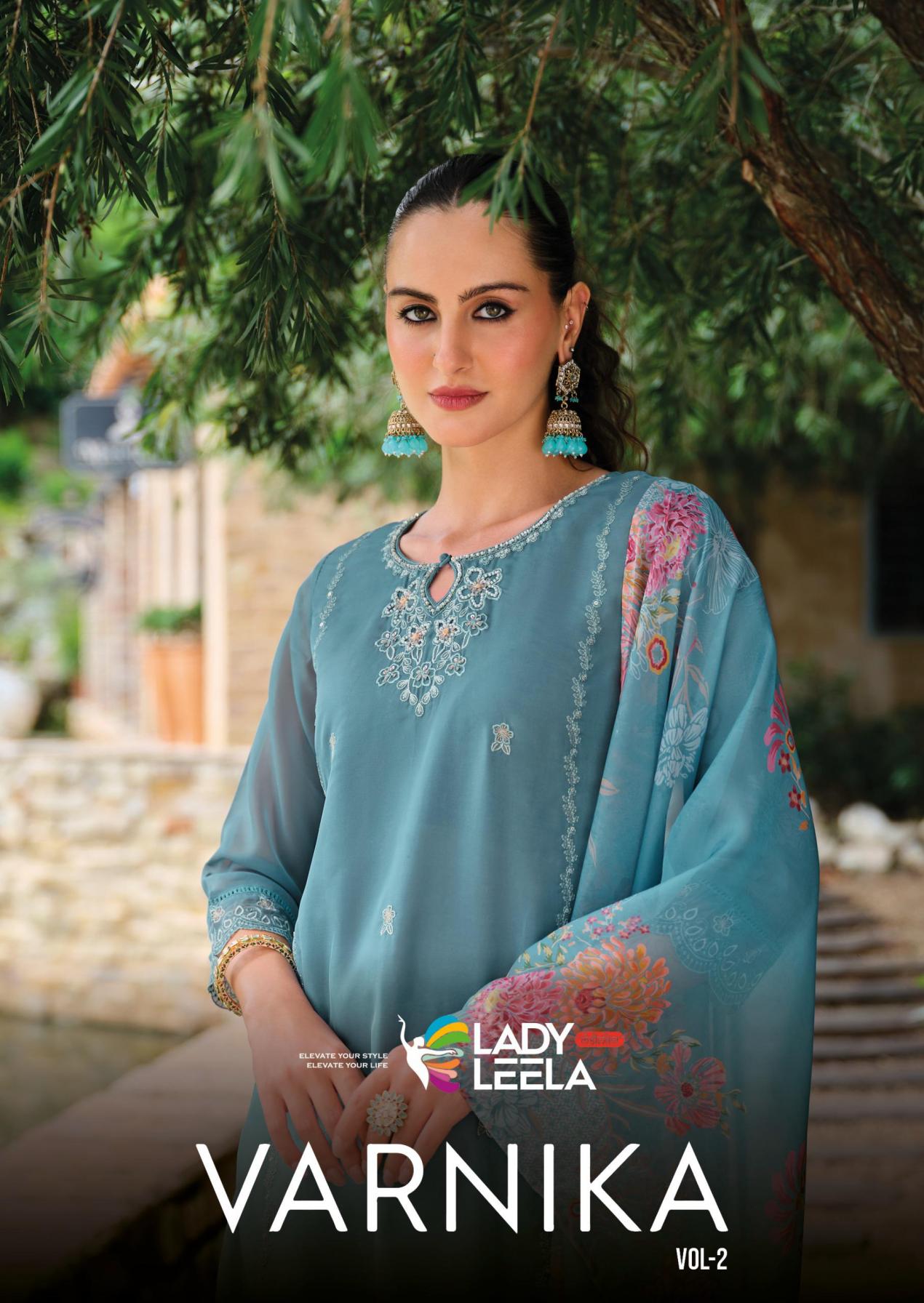 VARNIKA VOL 2 BY LADY LEELA ORGANZA READYMADE FASHIONABLE SUITS 