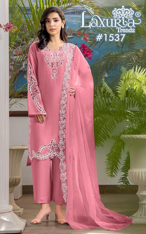 1537 BY LAXURIA TRENDZ JAM SATIN CLASSIC PAKISTANI READYMADE SUITS 