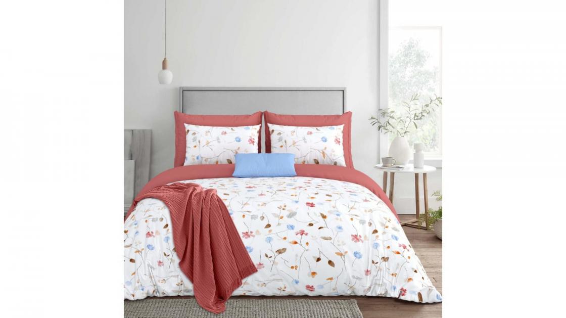 LILAC BOX COTTON FULL STITCH STYLISH KING SIZE DOUBLE BEDSHEETS WITH 2 PILLOW COVERS