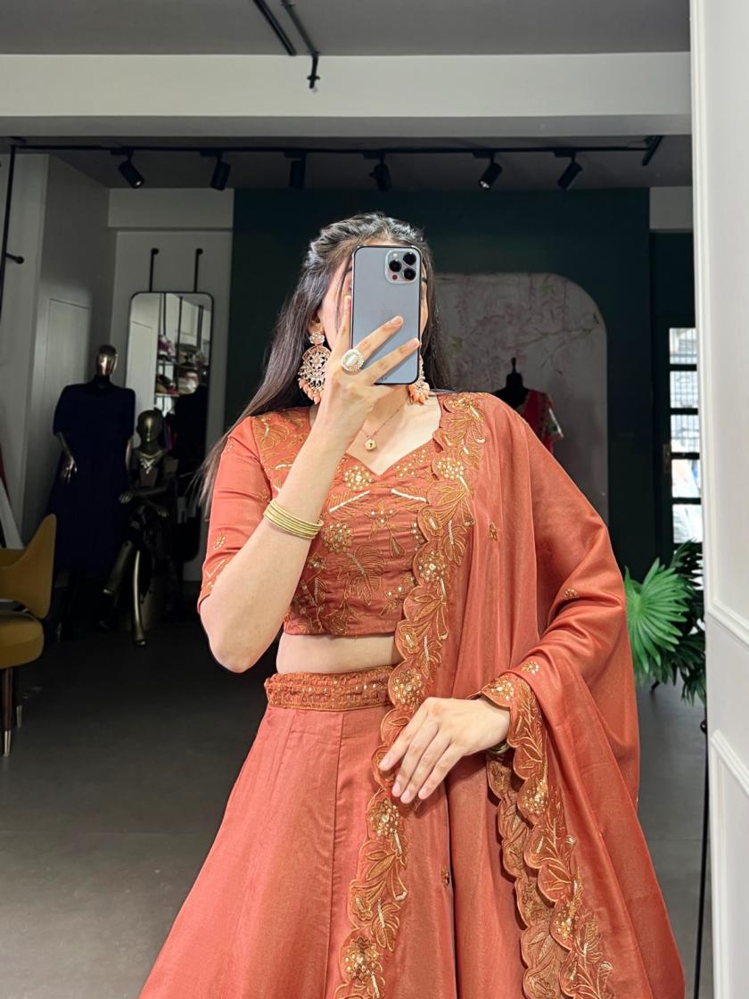 LNB1441 ELEGANT STITCH LEHENGA WITH UNSTITCH BLOUSE AND DUPATTA 