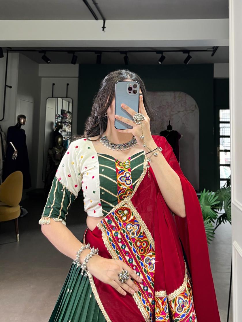 LNB1627 CHIFFON FASHIONBALE FULLY STITCH NAVRATRI LEHENGA BLOUSE WITH DUPATTA 