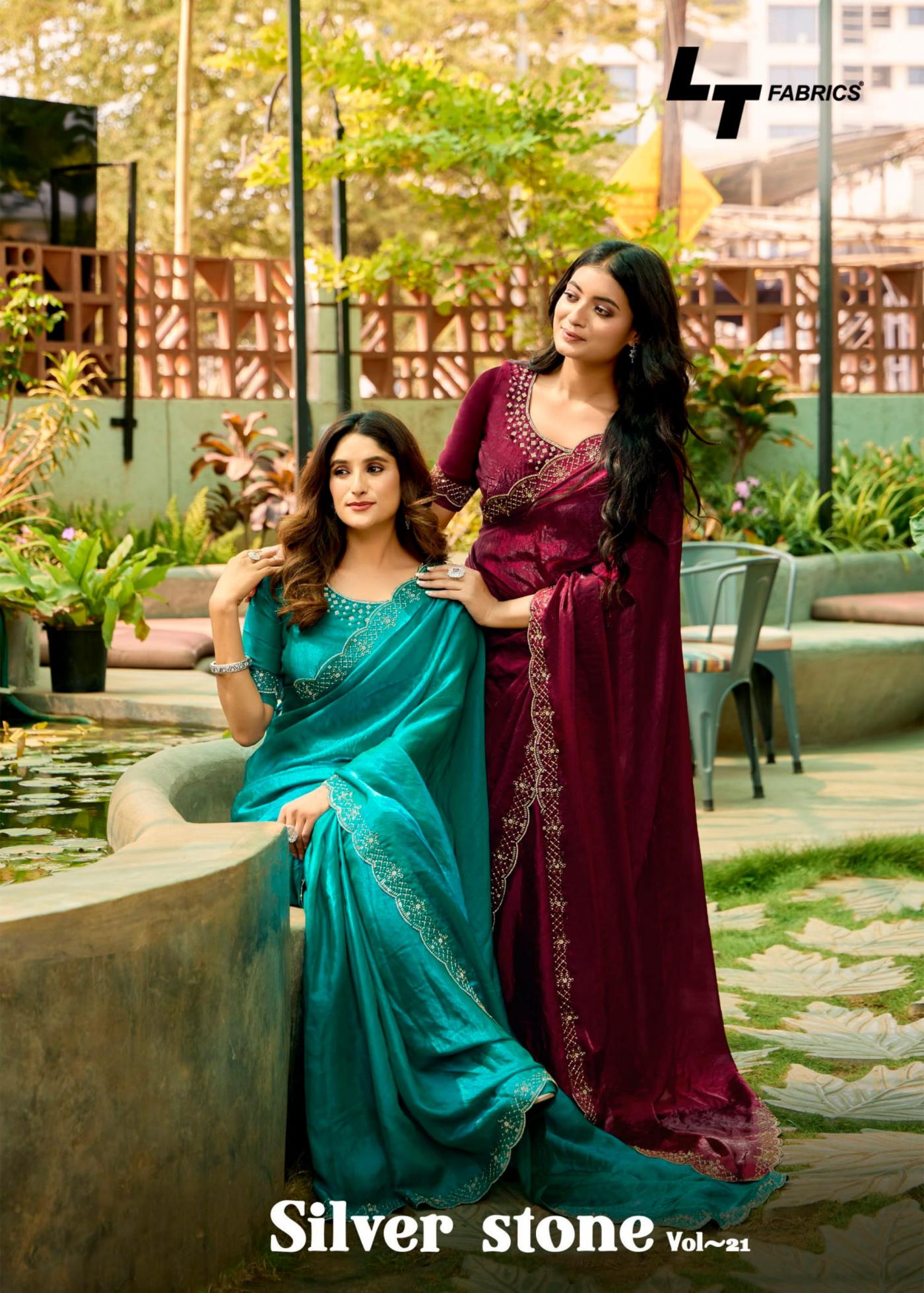 SILVER STON VOL 21 BY LT FASHION UNIQUE NYLON SAREES  