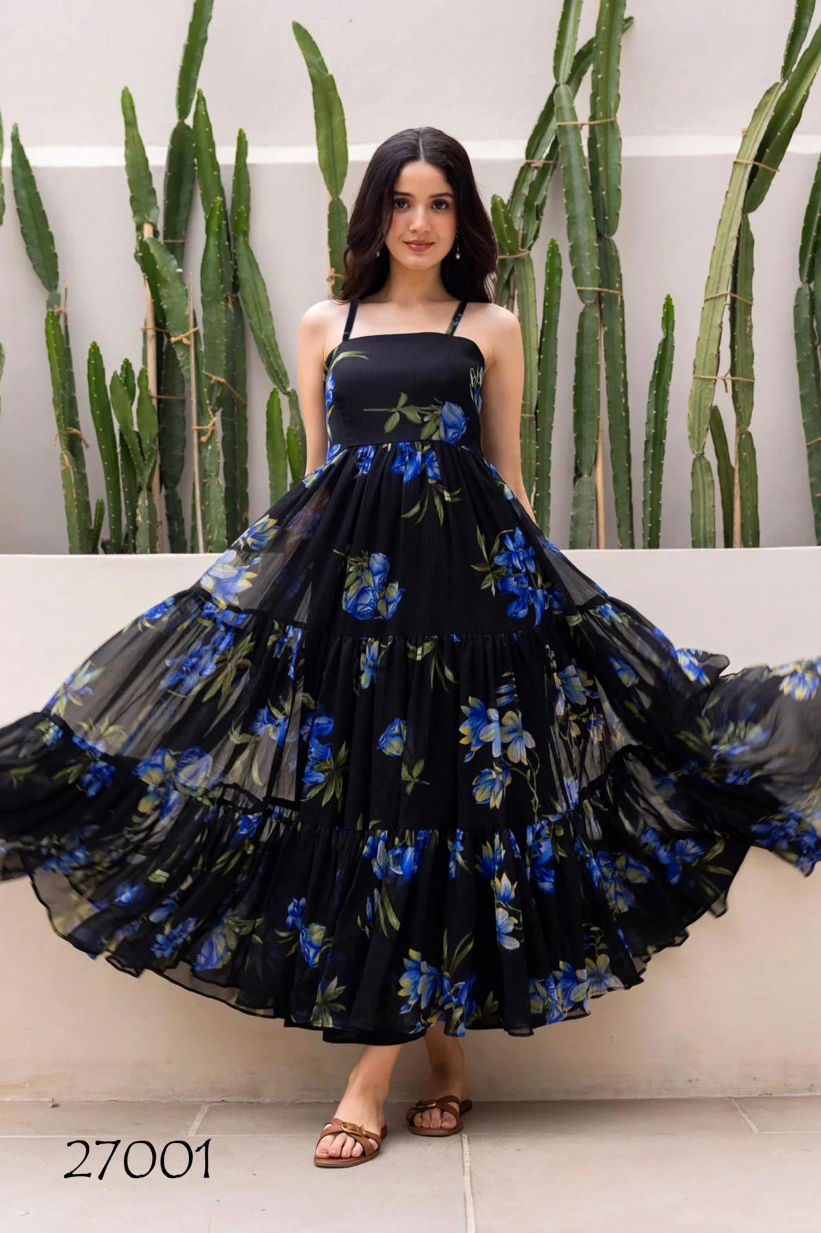 LUCAYA VOL 27 BEAUTIFUL LOOK FAUX GEORGETTE FULL STITCH BIG SIZE GOWN