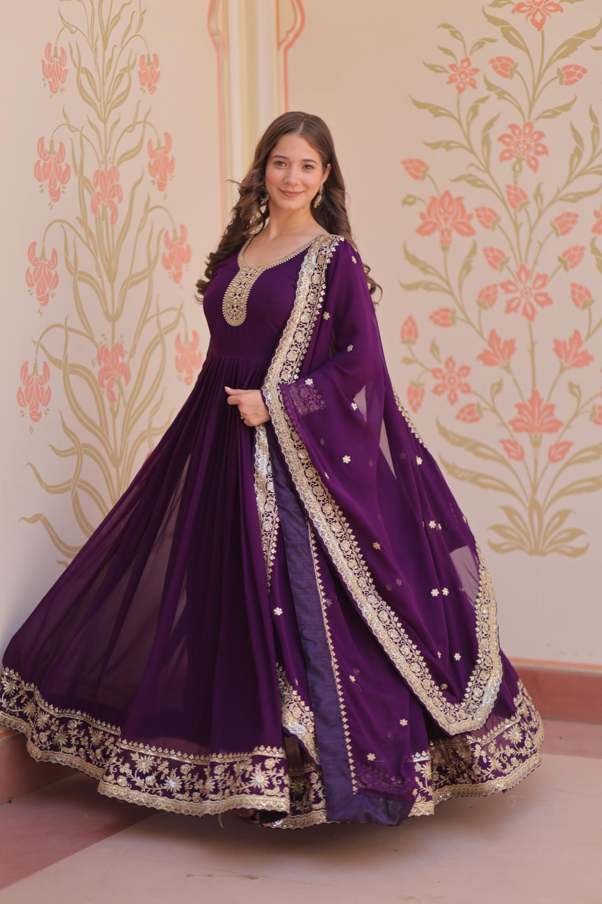 LW 9241 READYADE FAUX BLOOMING GEORGETTE DESIGNER GOWN WITH DUPATTA 