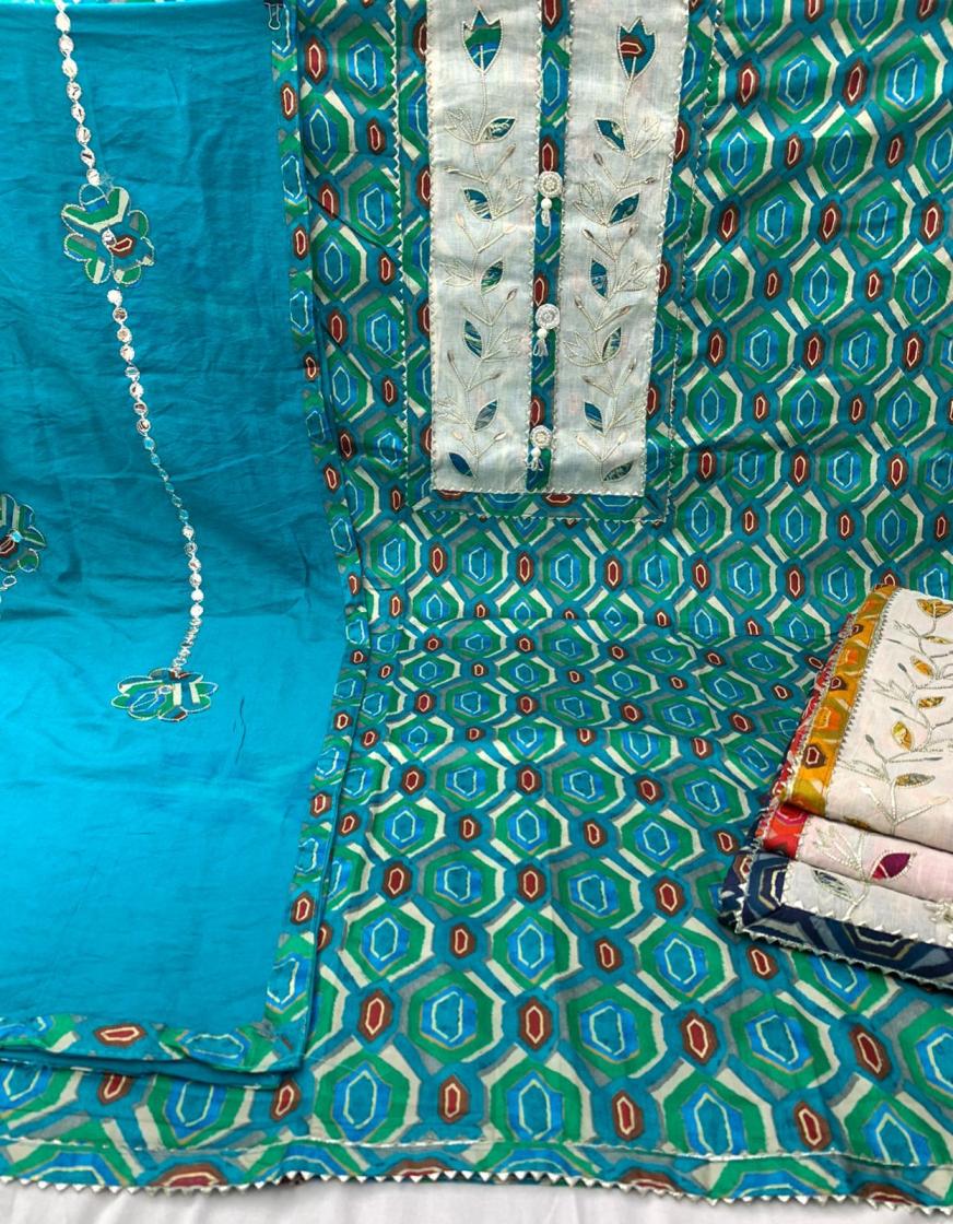 MADHVI COTTON DAILY WEAR UNSTITCH SUIT FOR WOMENS 