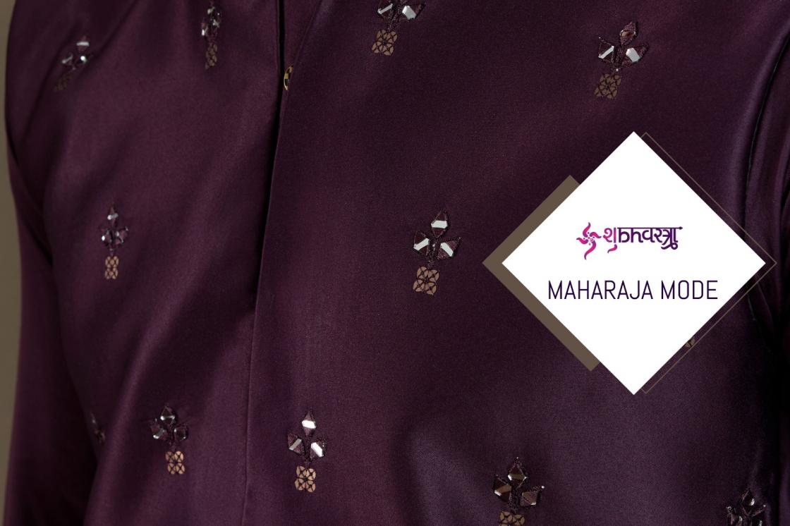 SHUBHVASTRA MAHARAJA MODE POPULAR DESIGN FULL STITCH SILK MENS KURTA 