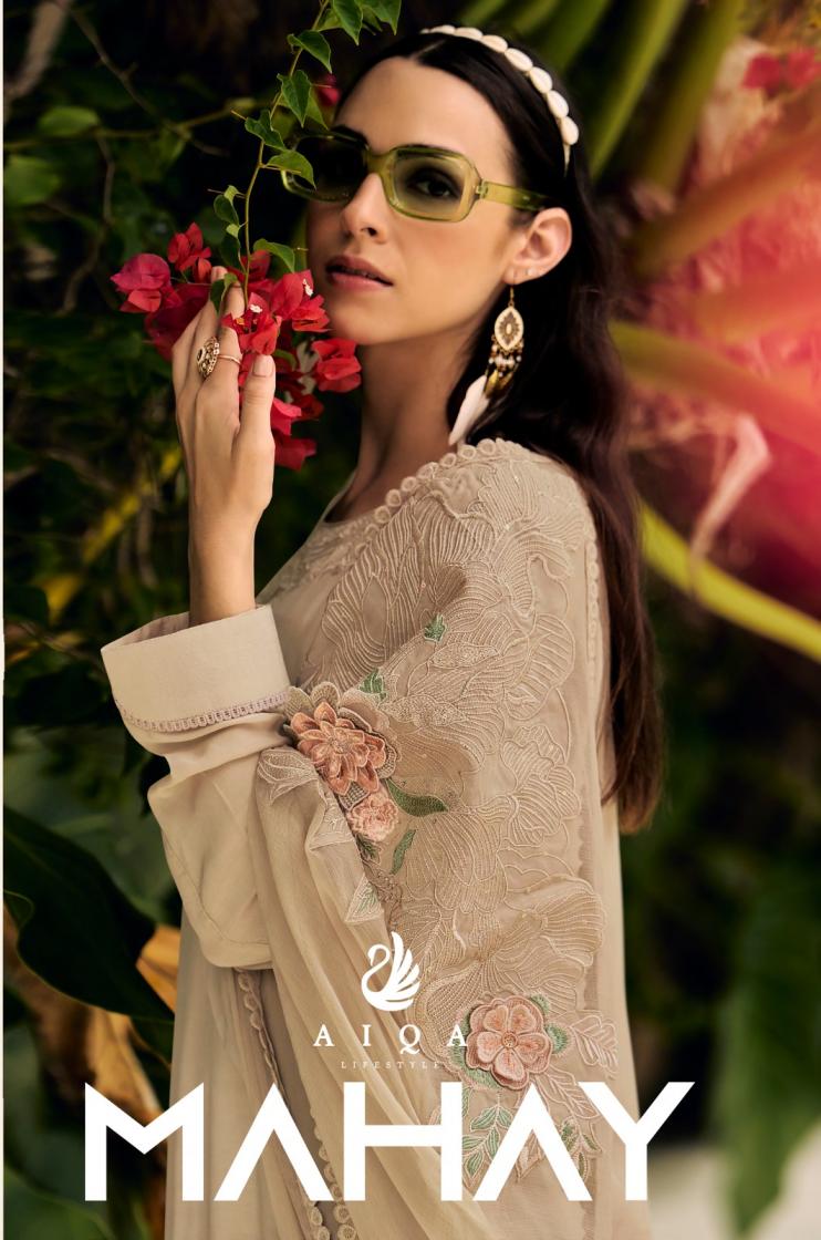 AIQA LIFESTYLE MAHAY BERG MUSLINE SILK UNTSITCH 3PCS DRESS