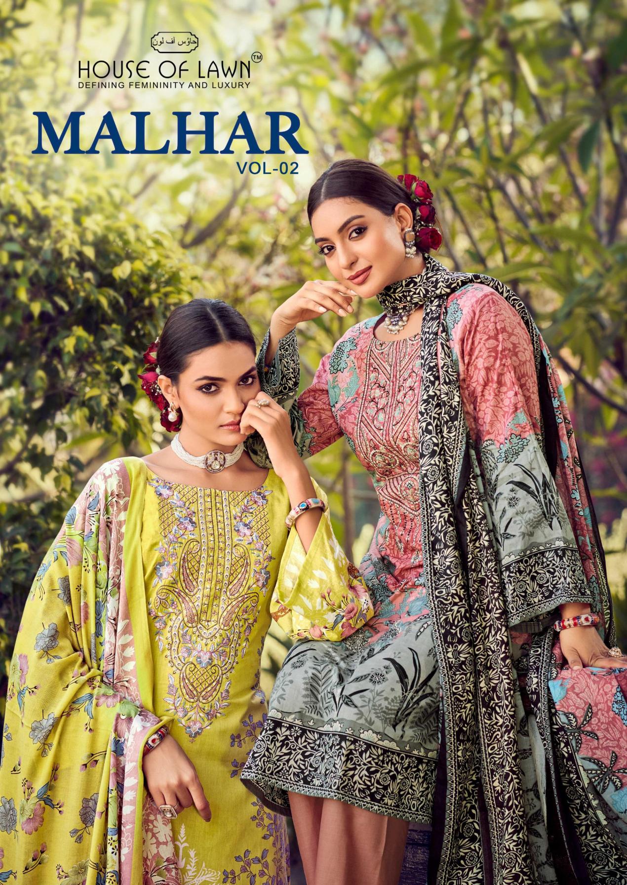 HOUSE OF LAWN MALHAR VOL 2 COTTON PAKISTANI PRINT SUIT FOR WOMENS 