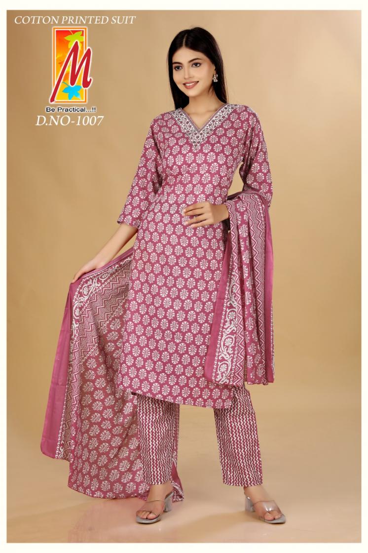 1007 BY MASTER COTTON DAILY WEAR FULL STITCH COMBO 3PCS DRESS